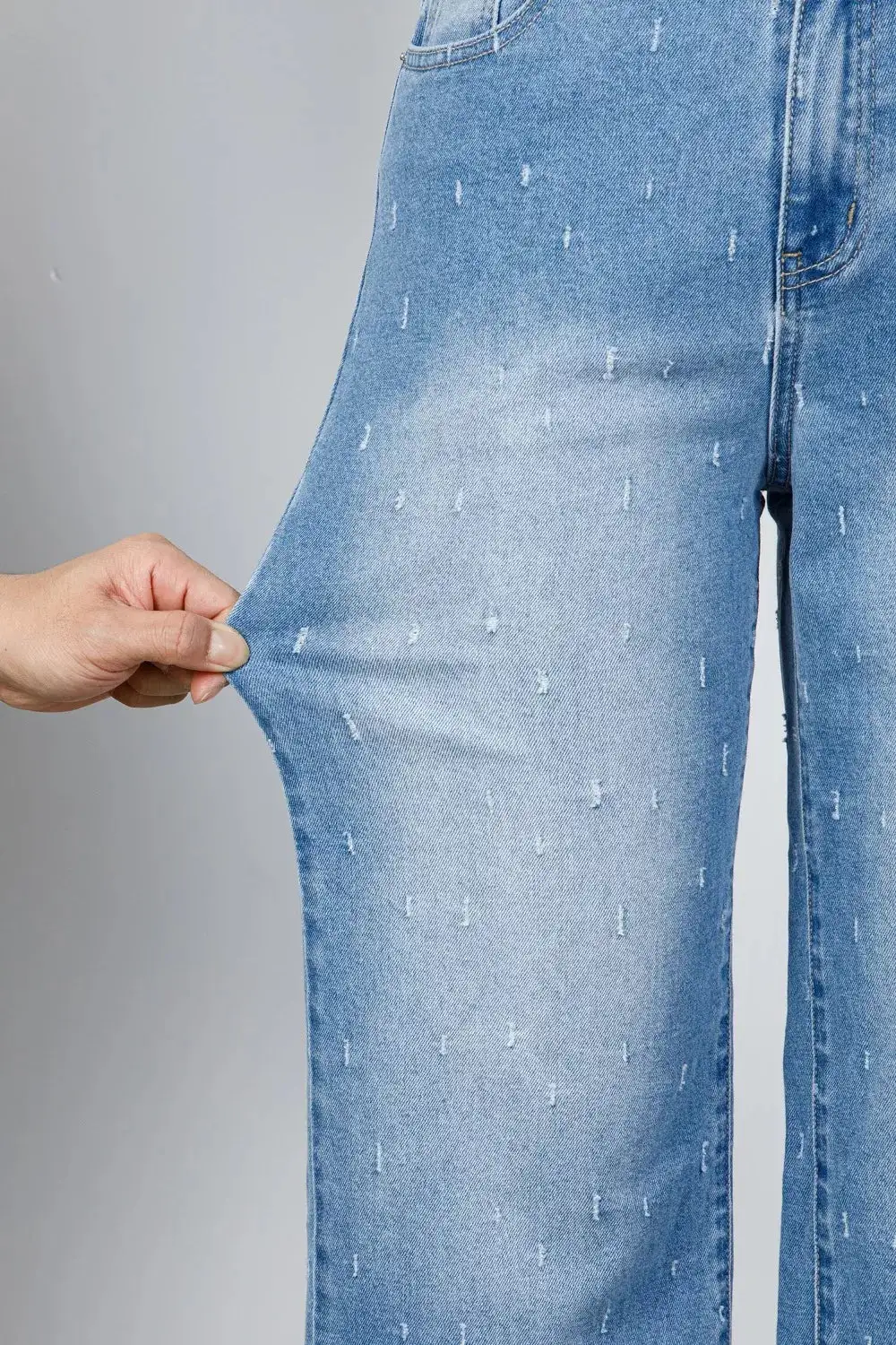 Raw Hem Distressed Denim Jeans