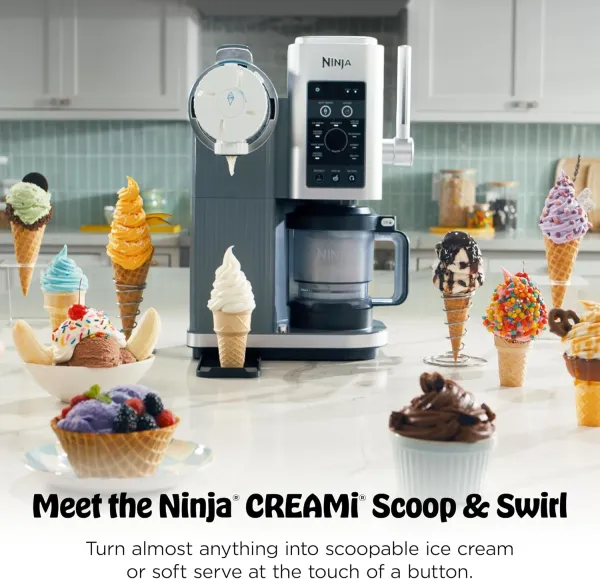 Ninja CREAMi Scoop & Swirl Ice Cream and Soft Serve Maker