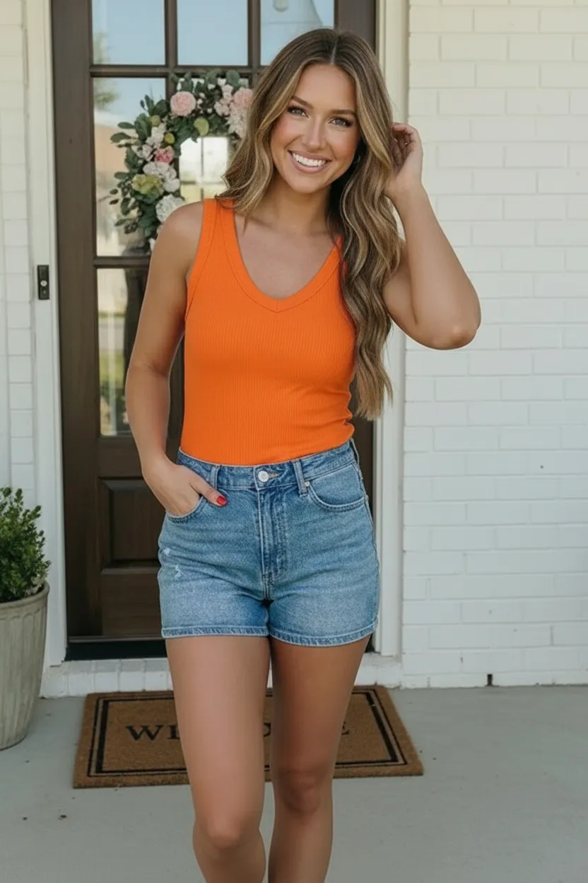 Sun Soaked Days Ribbed Tank