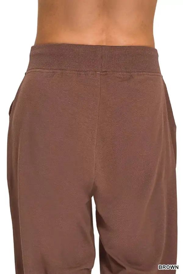 Drawstring Cuffed Pocketed Jogger Pants