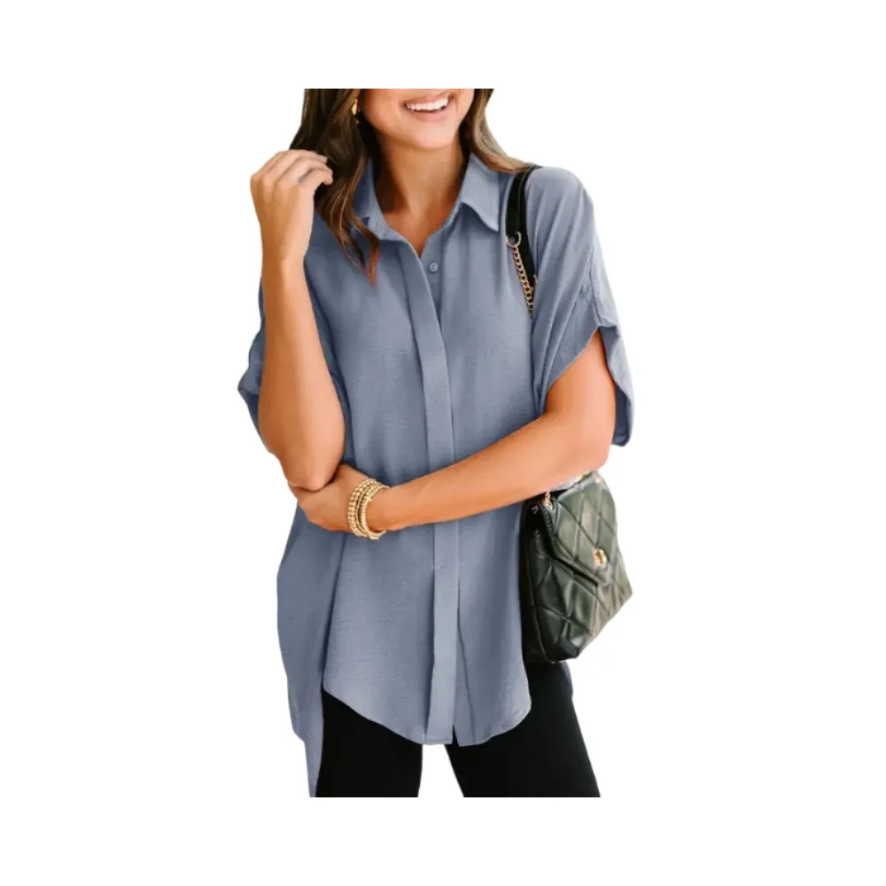Women's Tops  V Neck Button Down Shirts