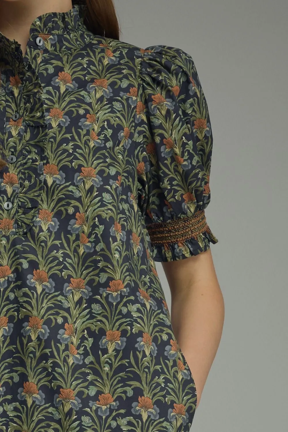 Floral Smocked Sleeve Dress