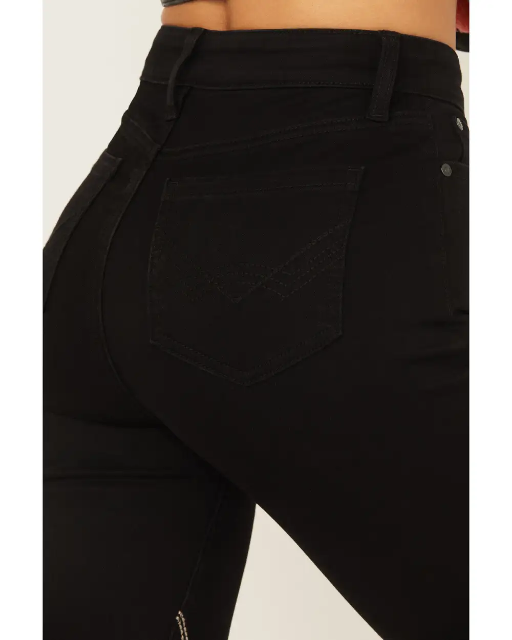 Classic High Rise Bootcut Stretch Denim Embroidered Jeans
