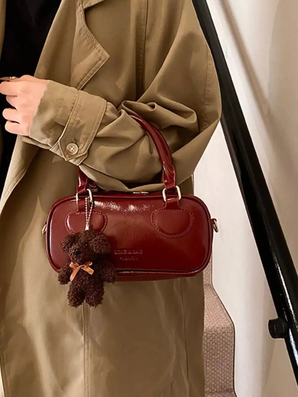 Vintage Style Crossbody Bag with Charm
