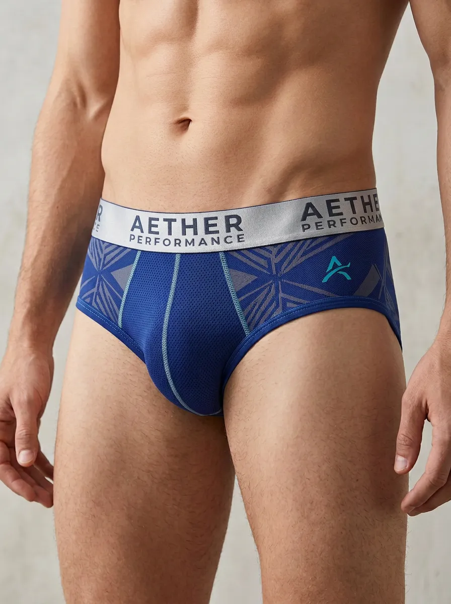 Men's Athletic Performance Geometric Printed Briefs