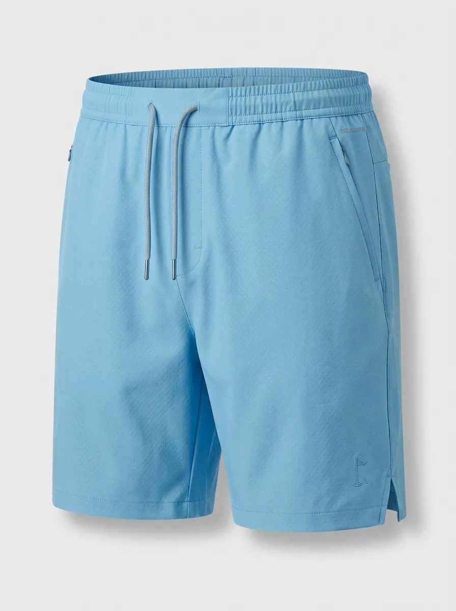 Clubhouse Flag-Motif Golf Athletic Shorts