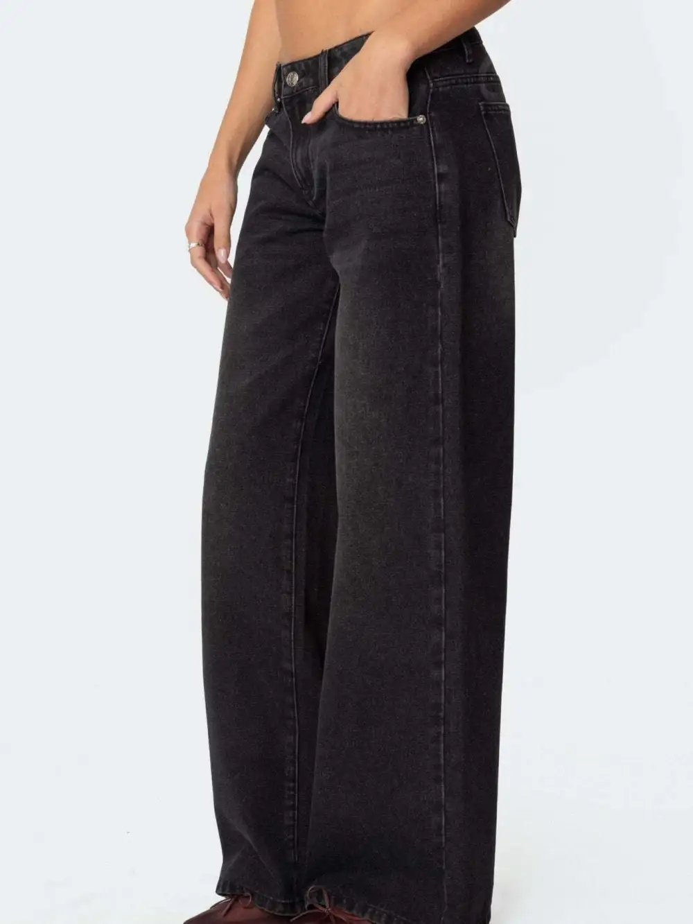 Polished Wide Leg Denim Jeans