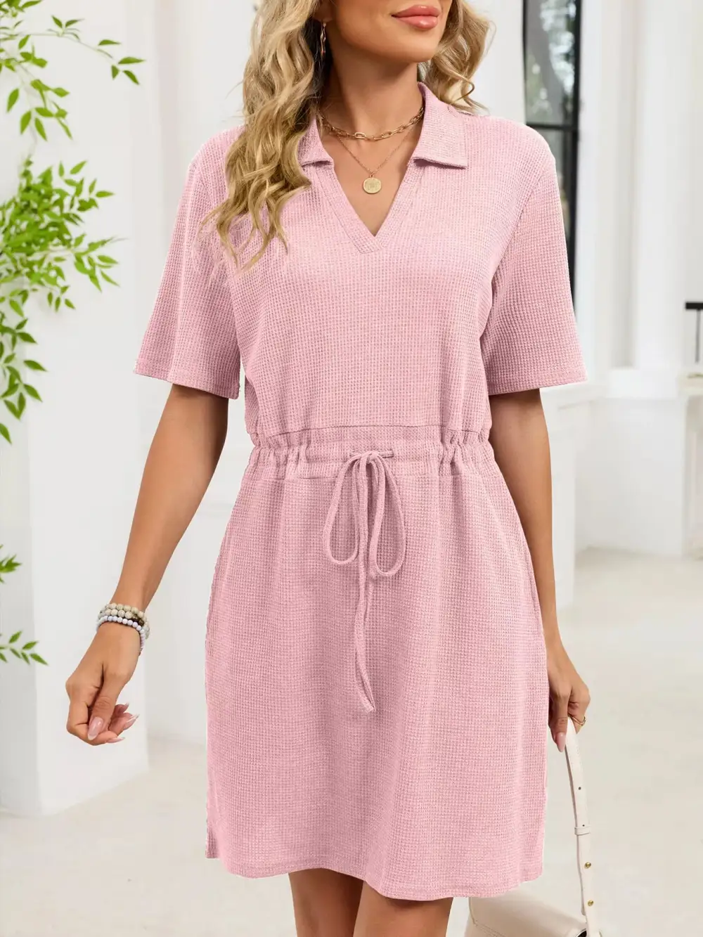 Knit Drawstring Sweater Dress