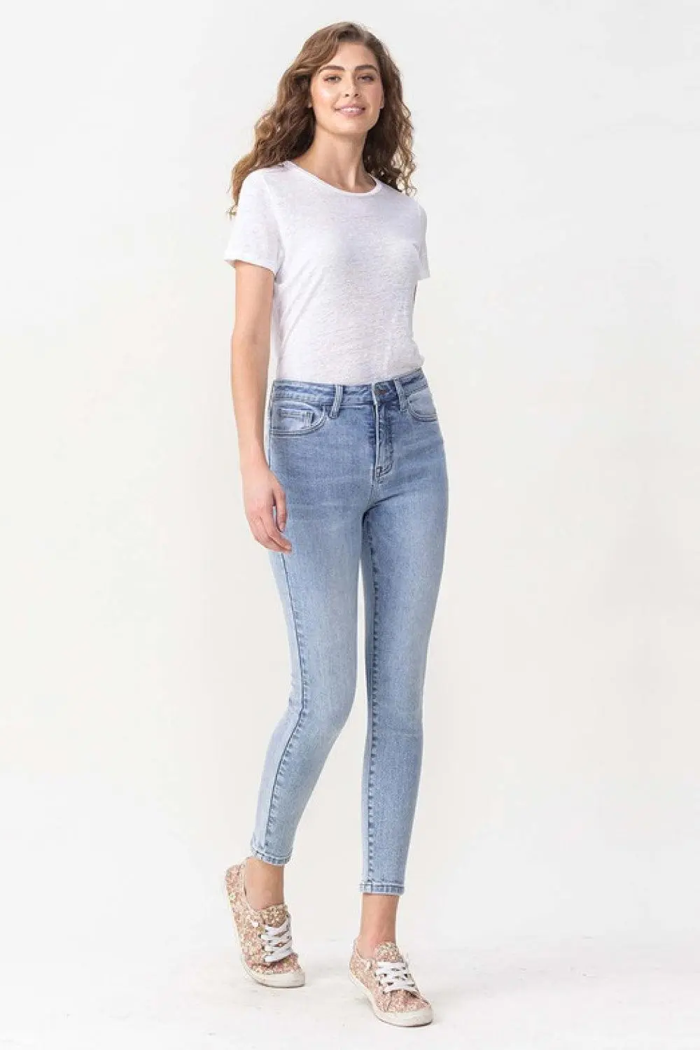 Polished High Waist Skinny Denim Jeans