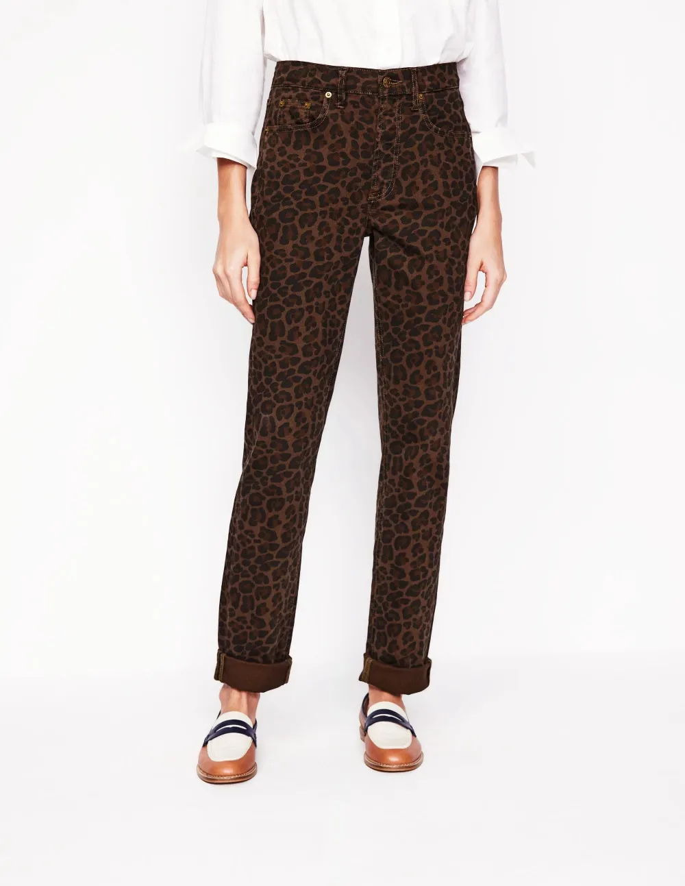 Girlfriend Jeans -Leopard