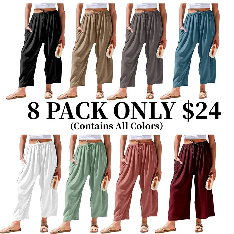 Women’s Linen Blend Wide Leg Pants