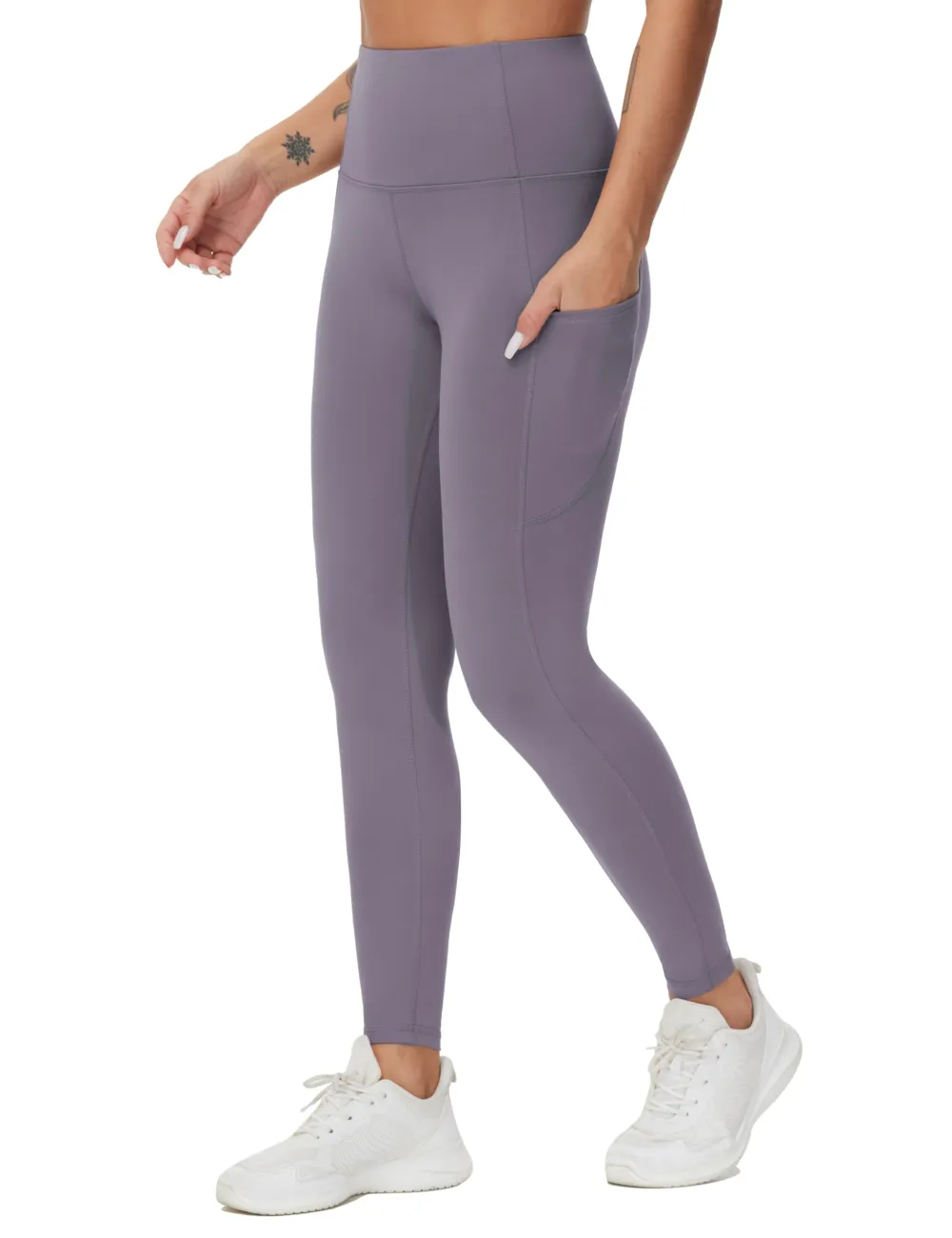 Women's High Waist Stretch Pants - Purple