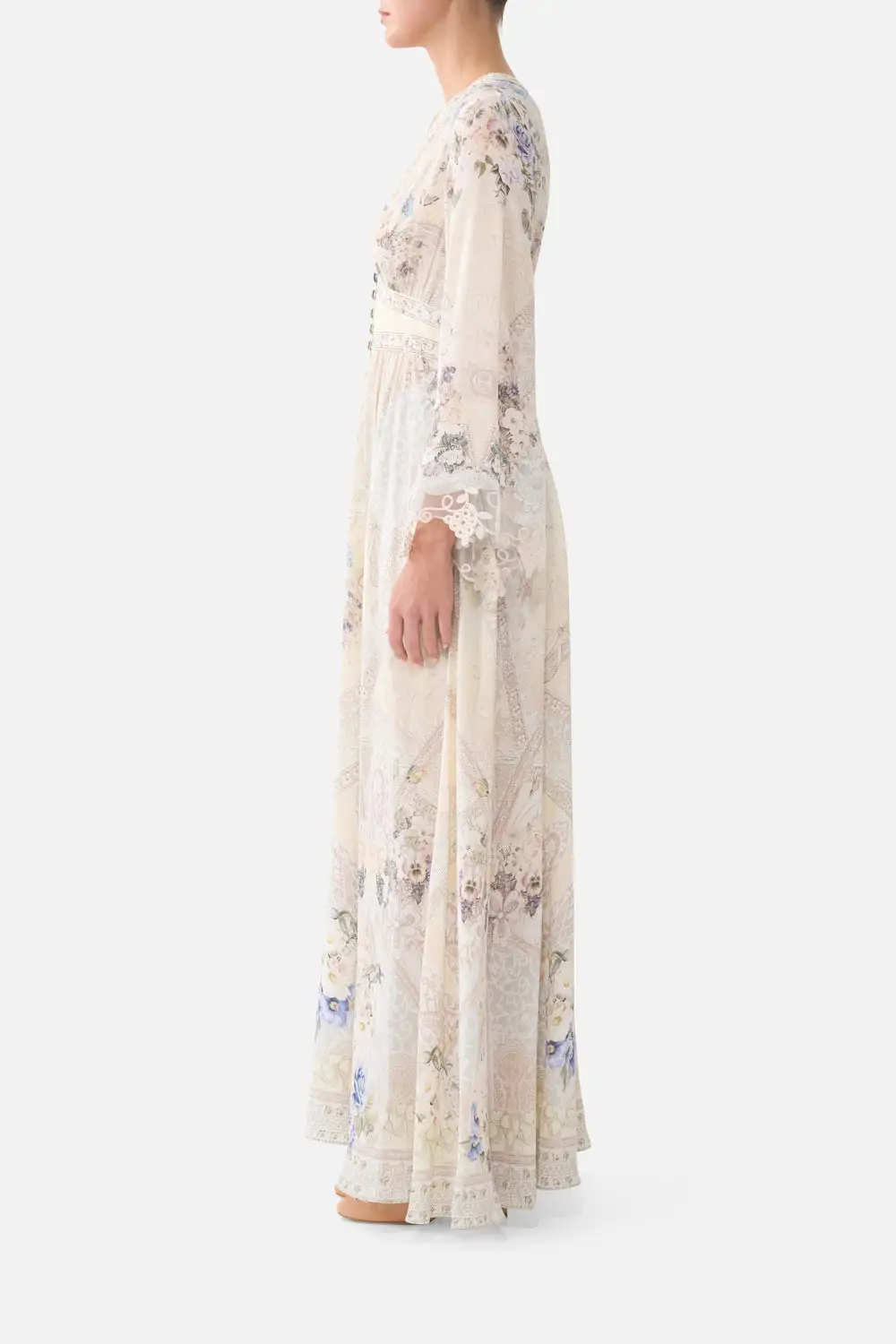 Wide Sleeve Dress with Shirring Detail