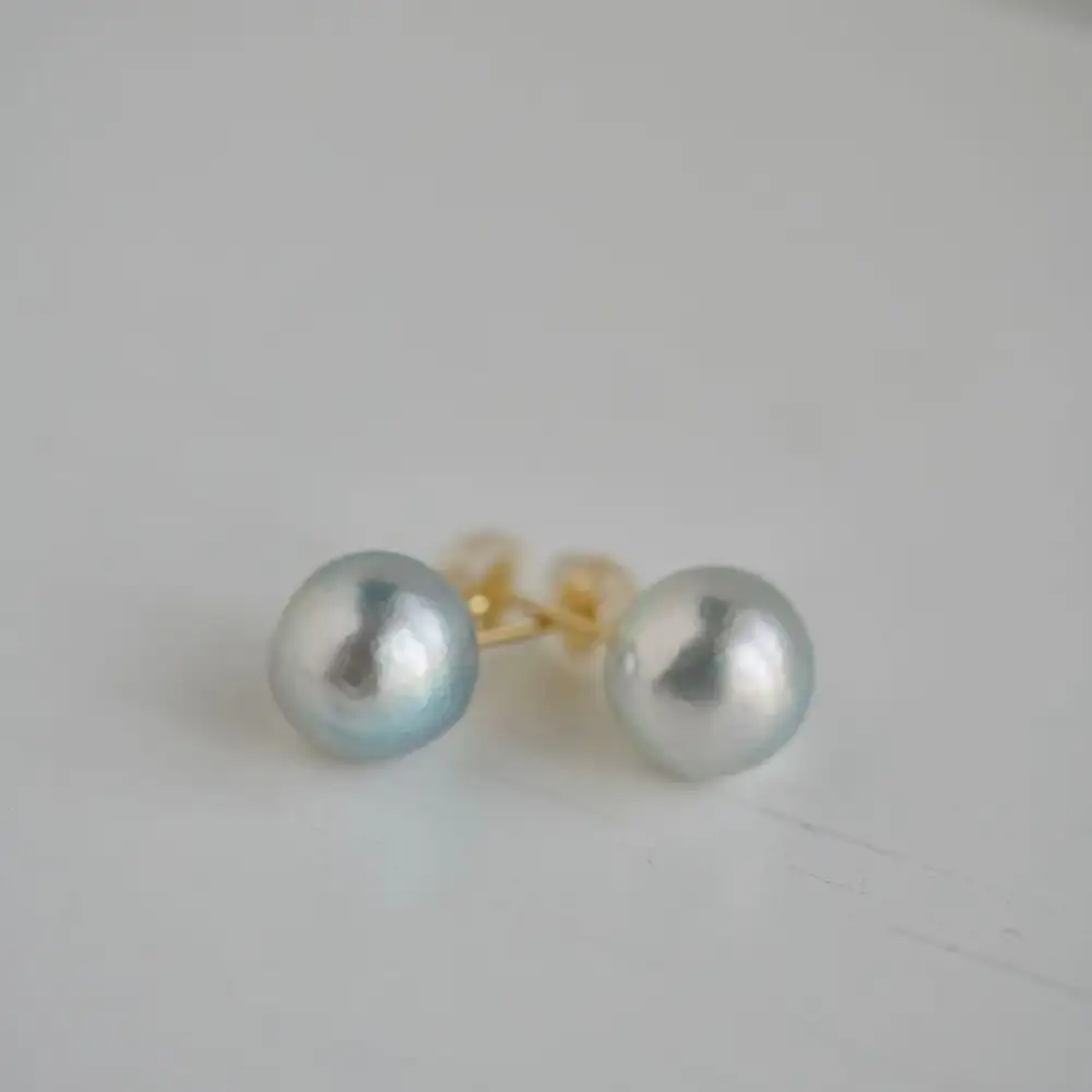 Modern Baroque Pearl Stud Earrings