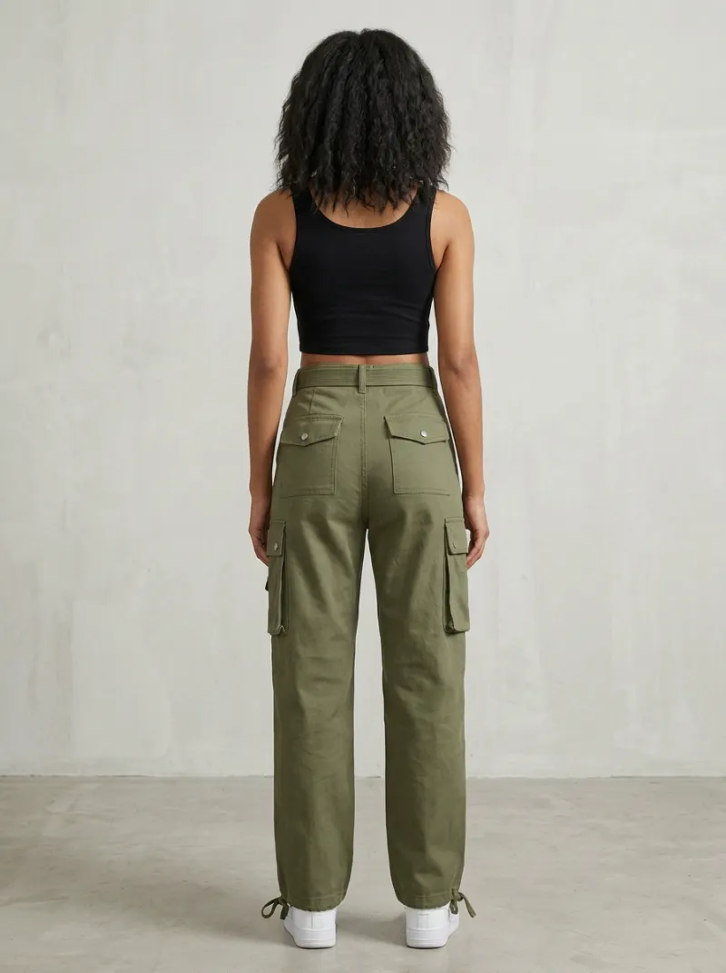 Rugged Utility Style Multi Pocket Look Women's Multi Pocket Cargo Pants