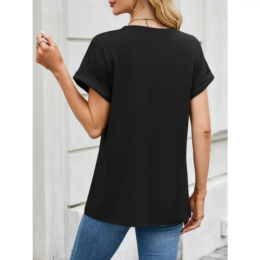 Polished Casual Rolled Sleeve T-shirt