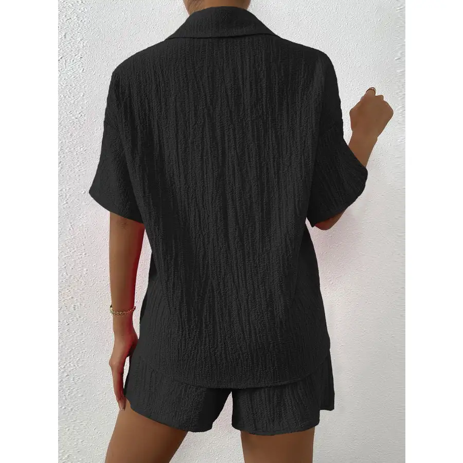 Relaxed Button Up Half Sleeve Top and Shorts Set
