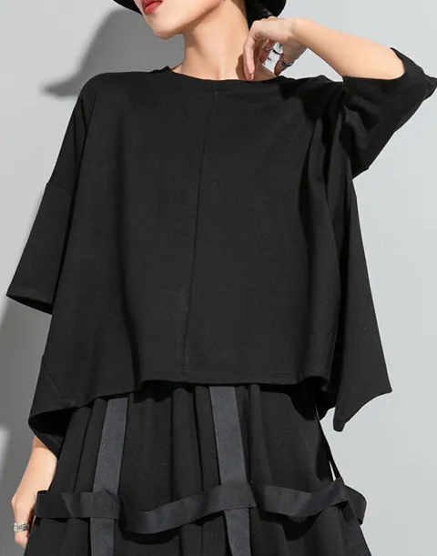 Solid Split Back Zip Detail T-Shirt