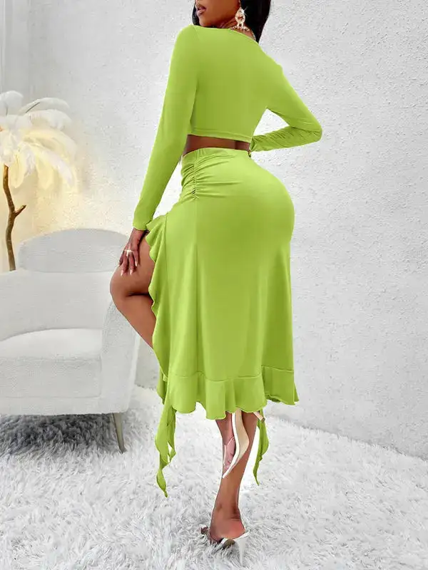 Round Neck Long Sleeve Coordinated Set