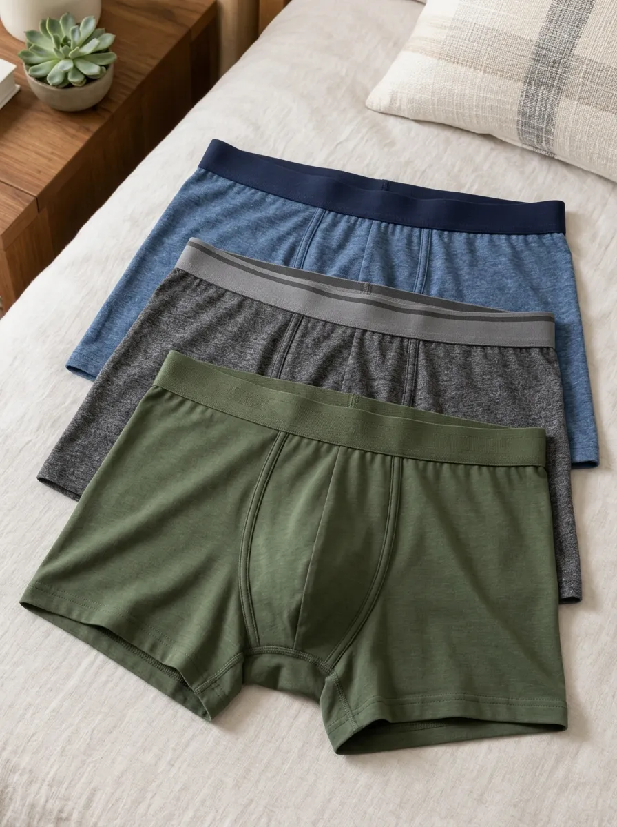 Men's Solid Color Multi-Pack Cotton Printed Boxer Briefs
