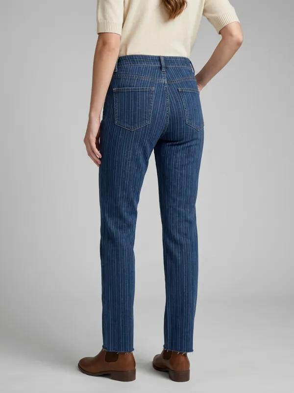 Women's Casual Fashion Vertical Striped Printed Jeans