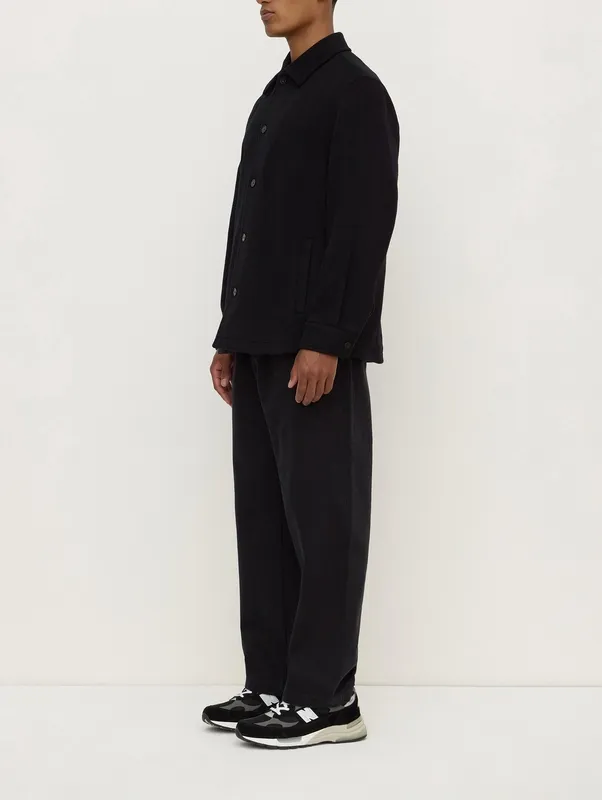 Black Wool Button Jacket