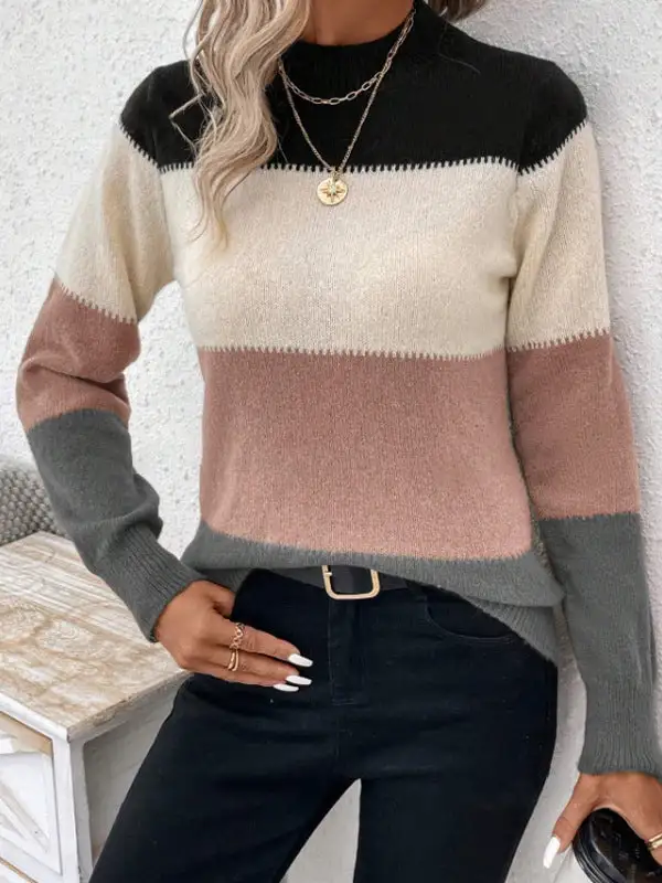 Round Neck Long Sleeve Pullover Sweater
