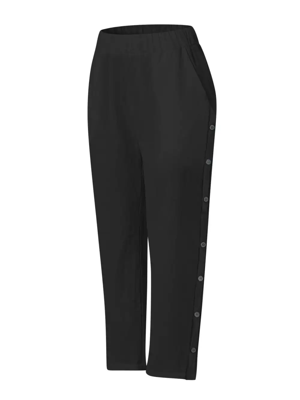 Side Decor Button Casual Wide Leg Pants