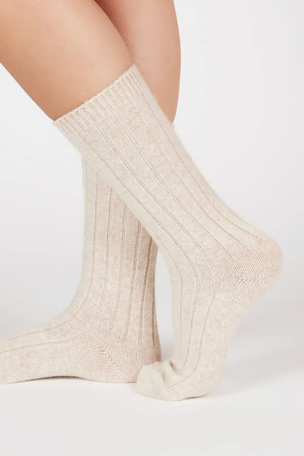 Cashmere Wool Blend Thick Ribbed Socks