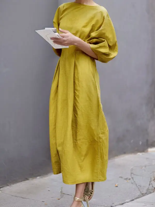 Half Loose Neck Maxi Dress