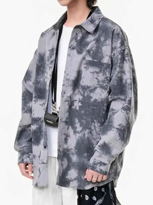 Tie-Dye Oversized Button-Up Shirt