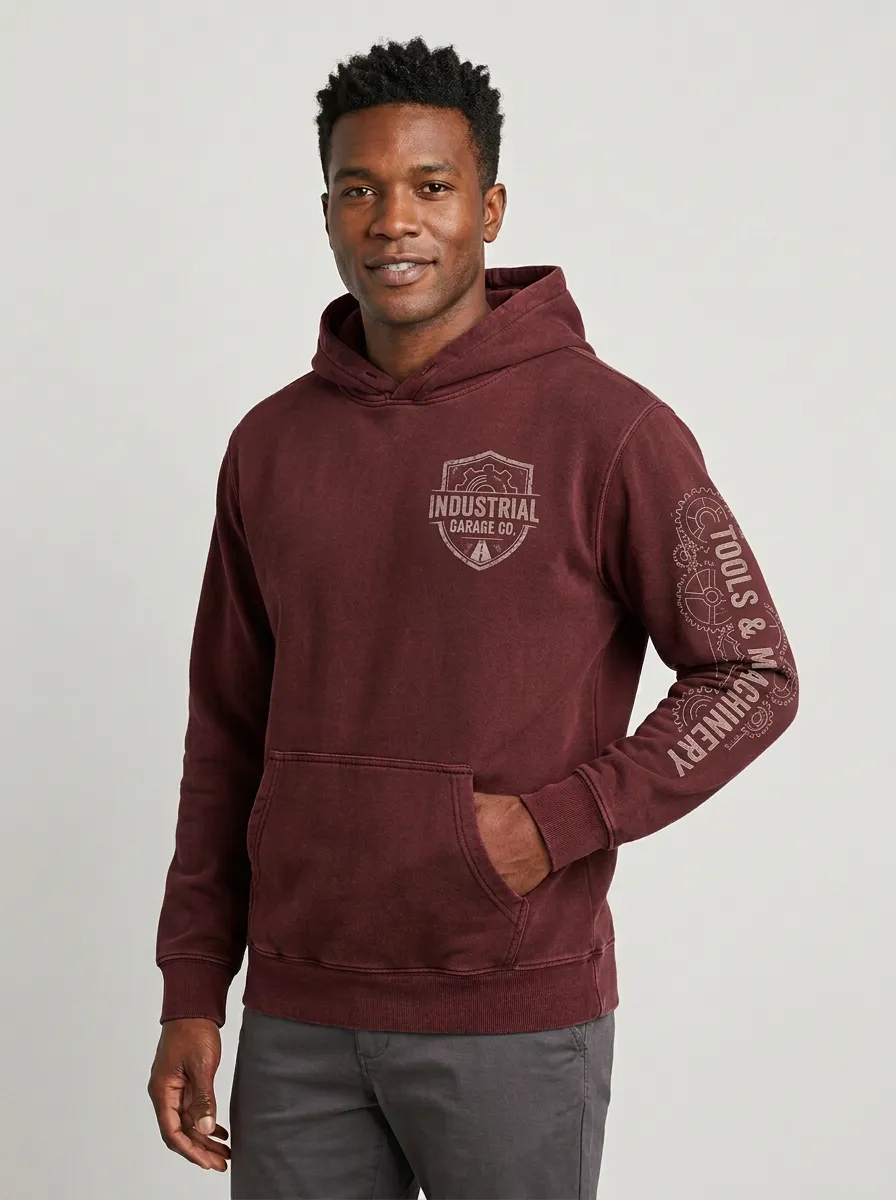 Men's Industrial Workshop Gear Tools Machinery Graphic Hoodie
