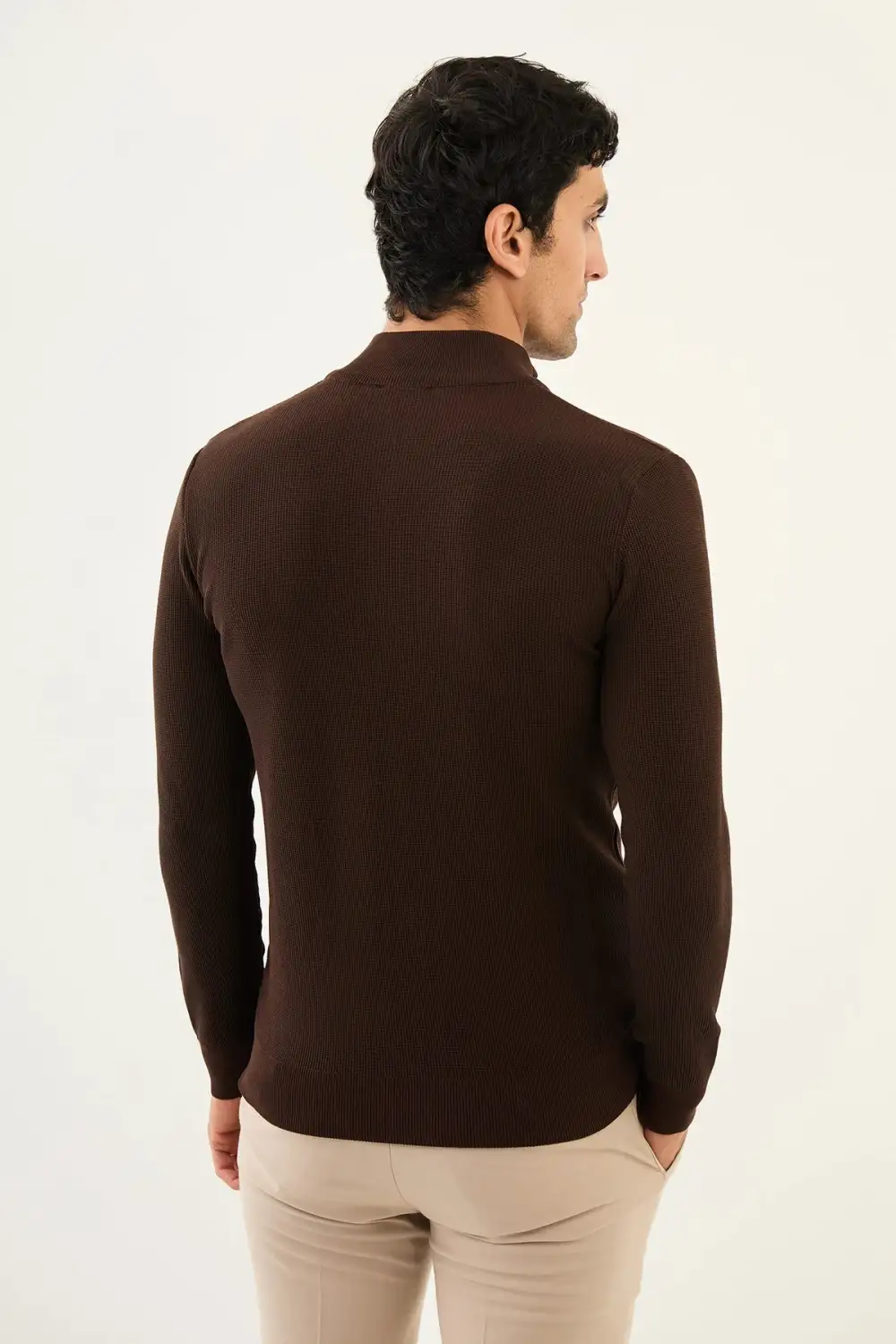 Timeless Half Turtleneck Zip Knit Sweater