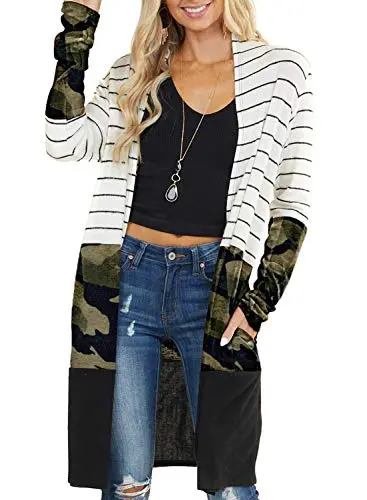 Womens2022FashionCasualOpenFrontPrintedCardigansSweatersThinCoatsJacketsOuterwear