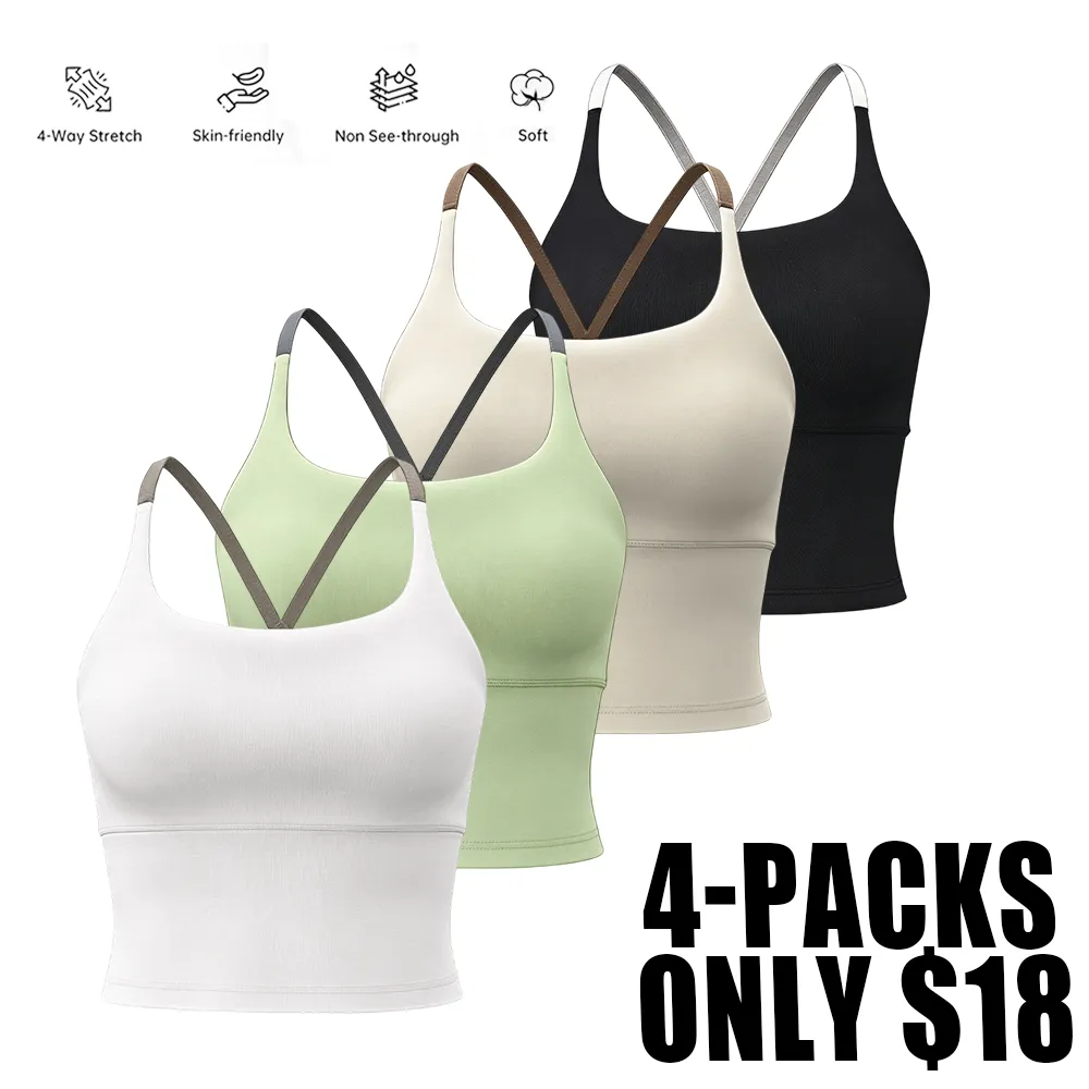 Women's Plain Criss Cross Sports Top