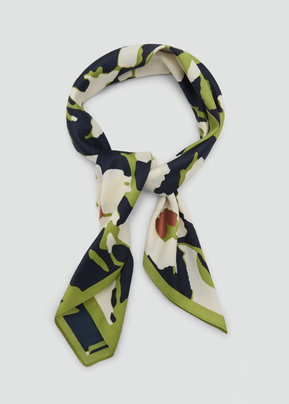 Casual Style Green Floral-Print Scarf