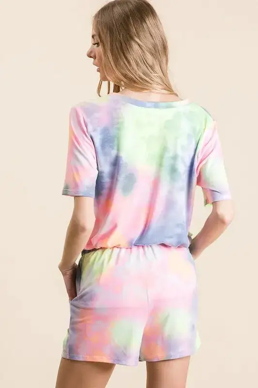 Everyday Tie Dye Casual Shorts with Twill Tape Drawstring