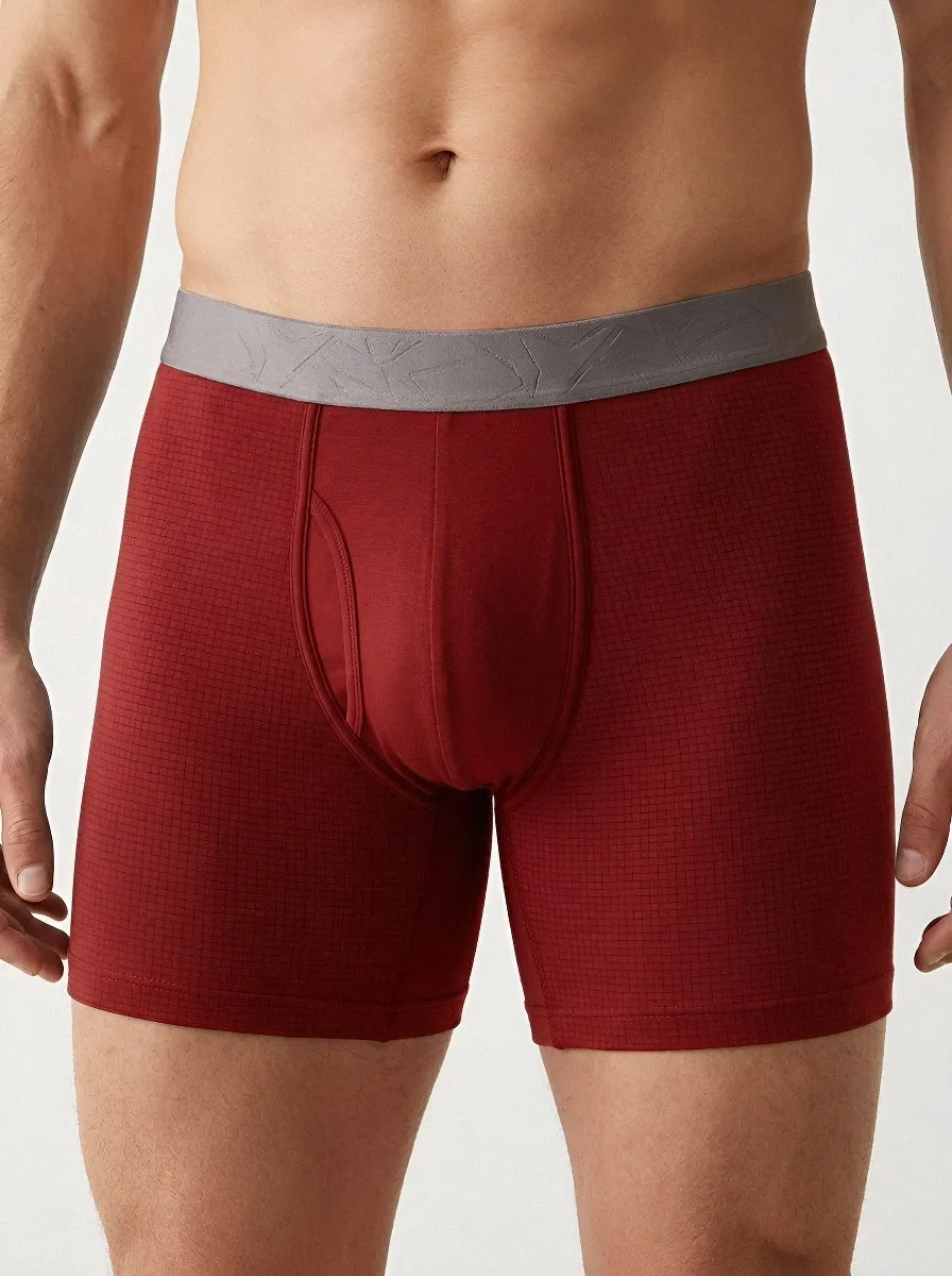 Men's Mixed Color Minimalist Grid Pattern 3-Pack Boxer Briefs