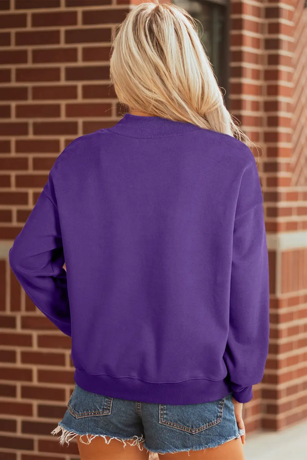 Easygoing Relaxed Mock Neck Sweatshirt