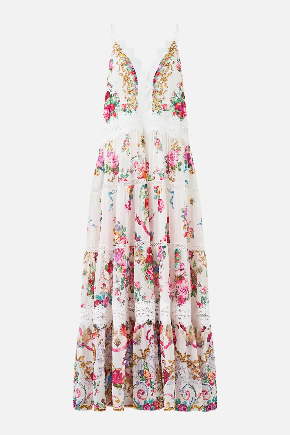 Printed Trapeze Tiered Dress
