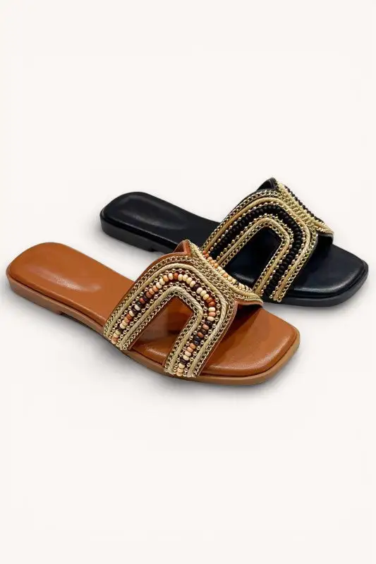 Marika Beaded Slides