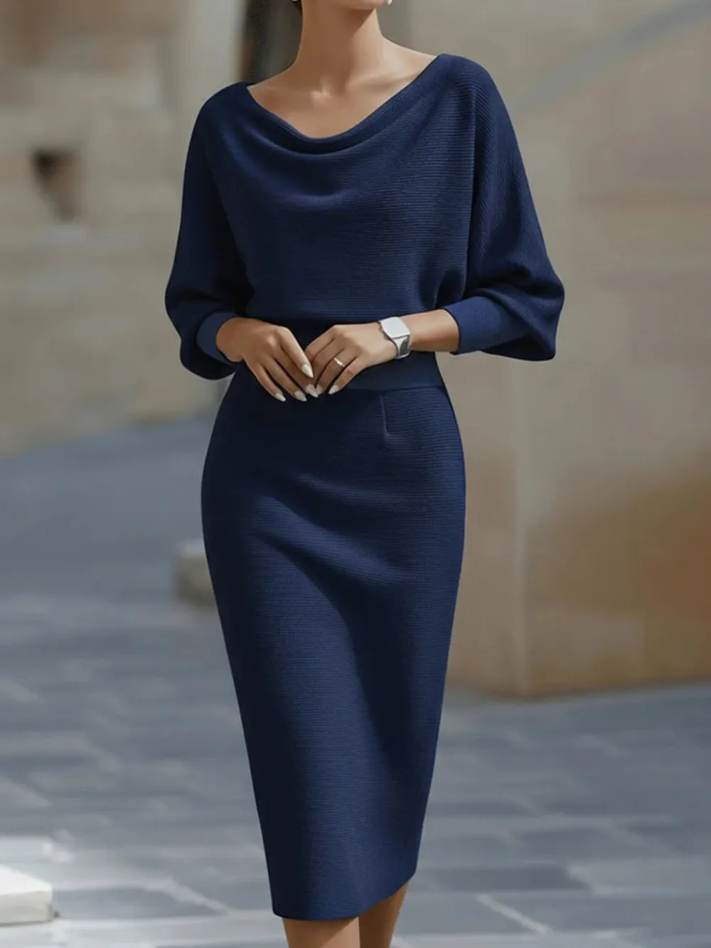 Clean Line Knit Sweater Dress