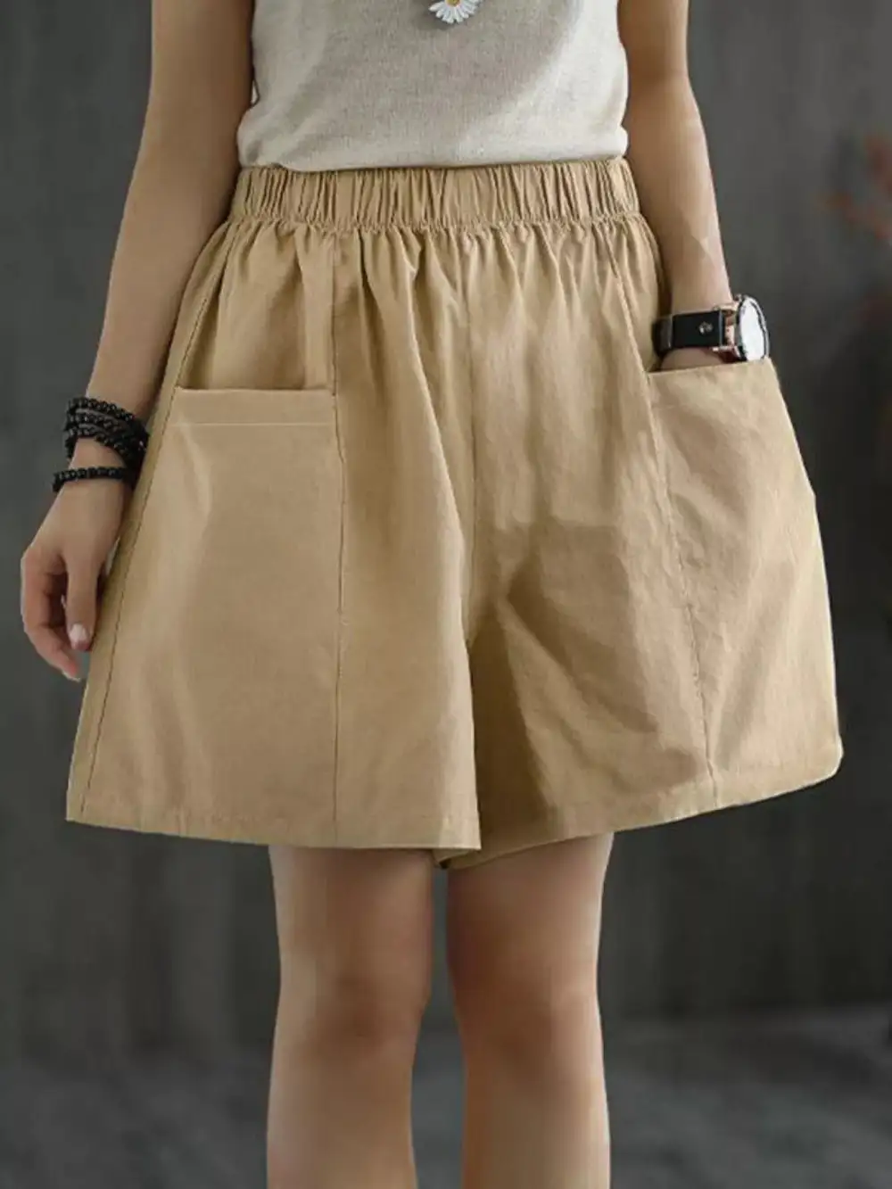 Elastic Waist Casual Casual Shorts