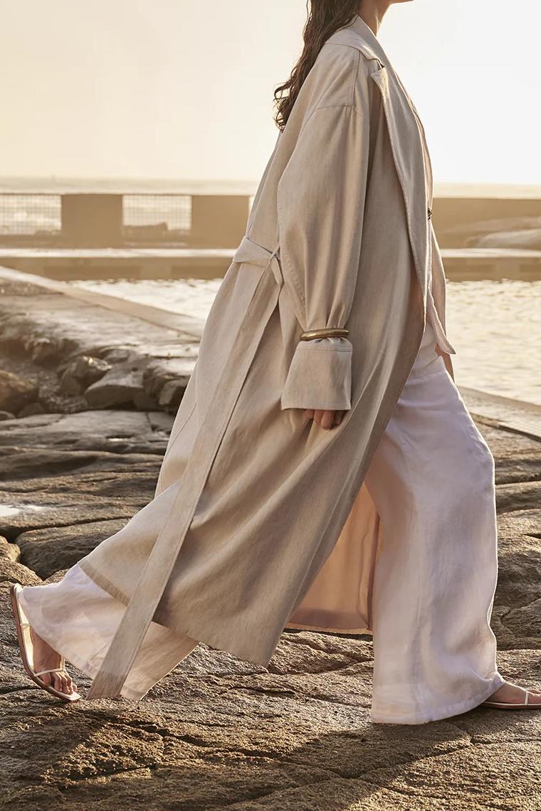 NATURAL LINEN BLEND COAT