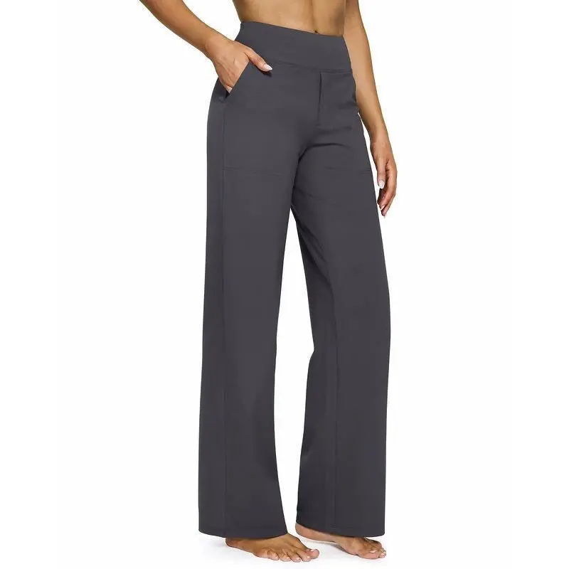 Loose High-Waist Business Casual Pants with Pockets- Perfect for yoga and casual outings