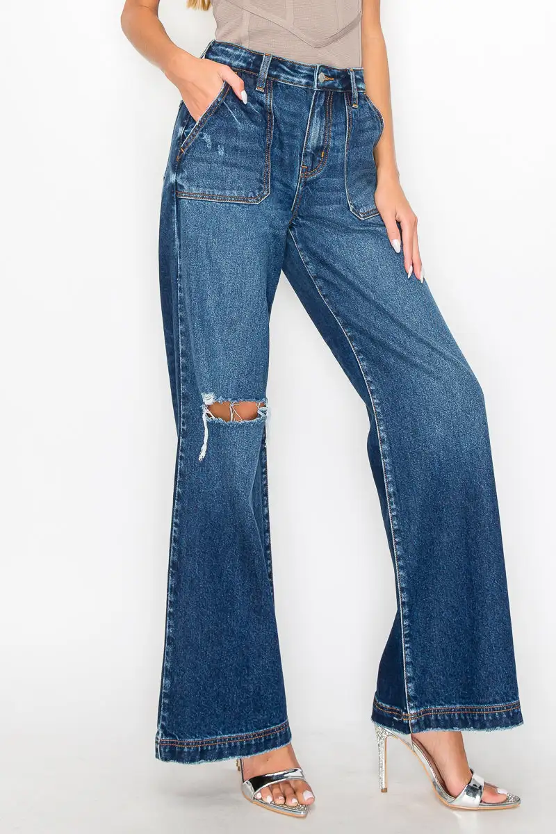 Easygoing High Rise Flare Relaxed Denim Jeans