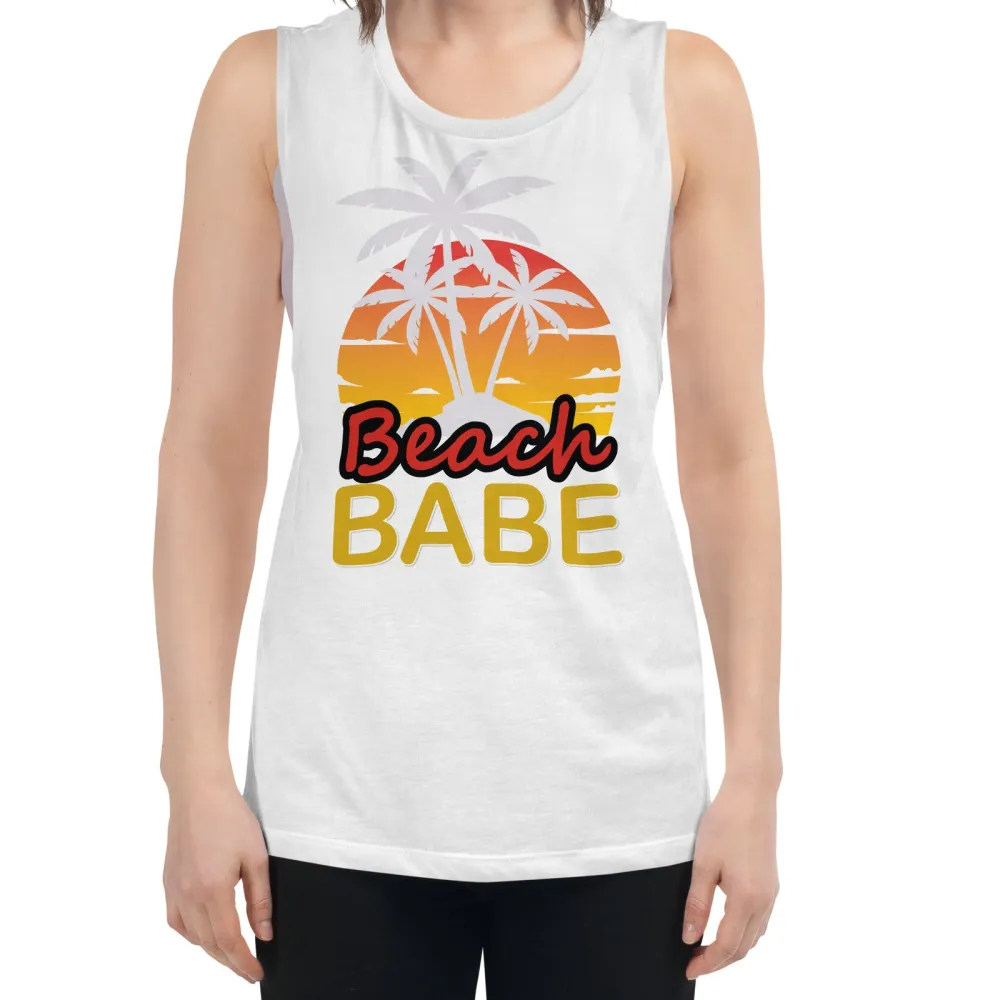 Ladies Muscle Tank Beach Babe Tank Top