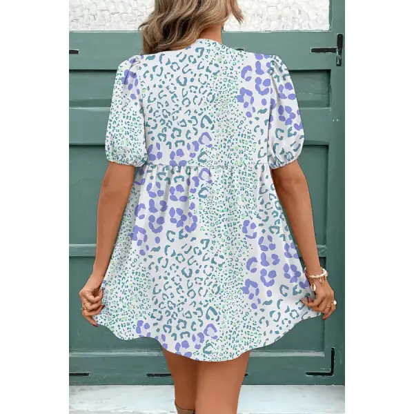 Bow Front Puff Sleeve Mini Dress
