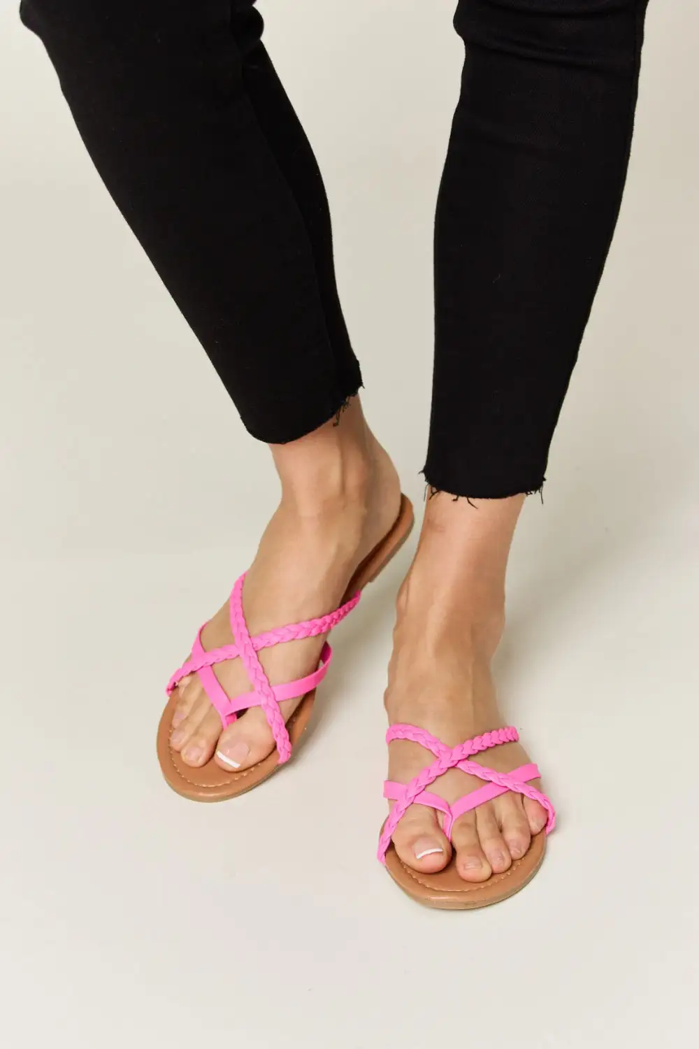 Crisscross Pu Leather Open Toe Sandals