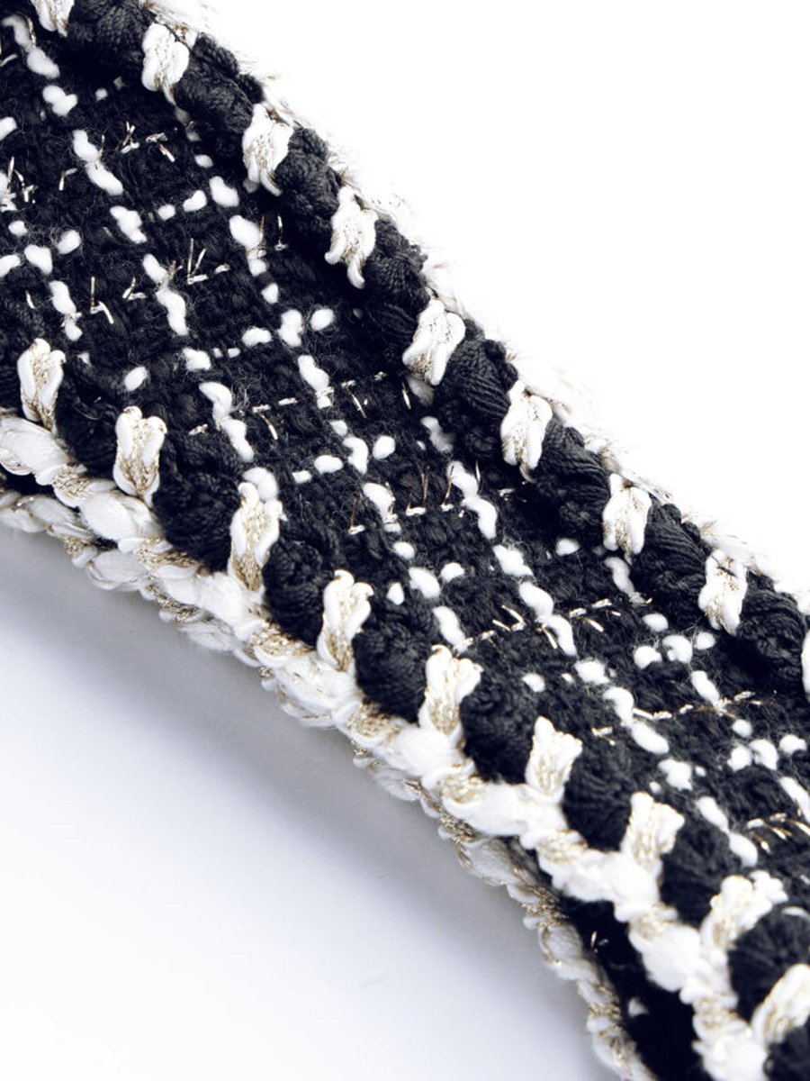 Tweed U-Neckline Solid Mini Dress